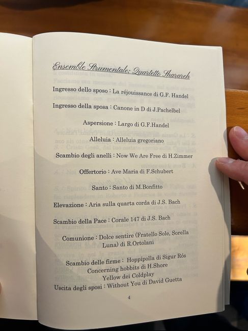 Canzoni cerimonia in chiesa 1