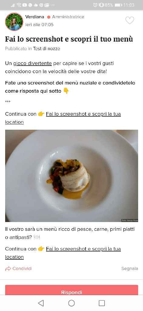 Fai lo screenshot e scopri il tuo menù - 1