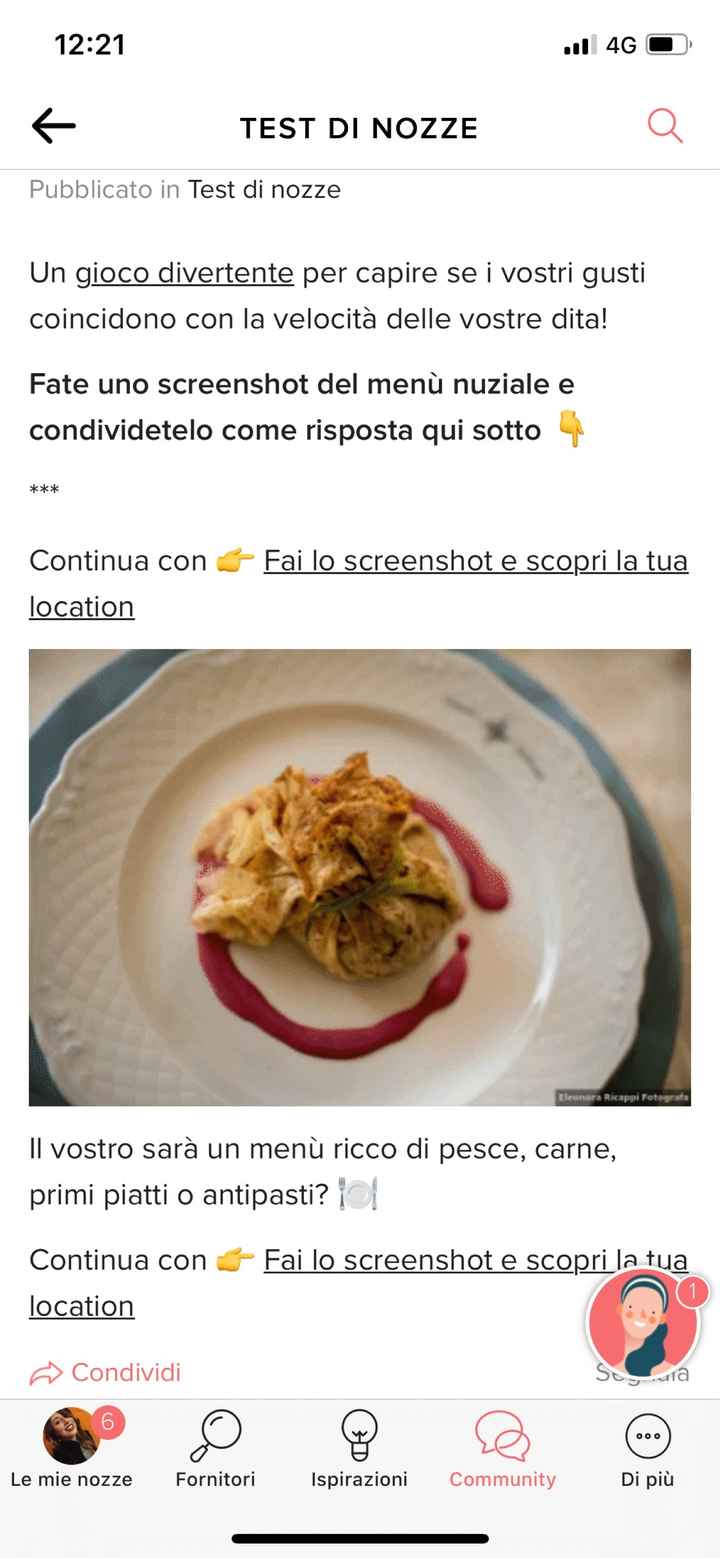 Fai lo screenshot e scopri il tuo menù - 1