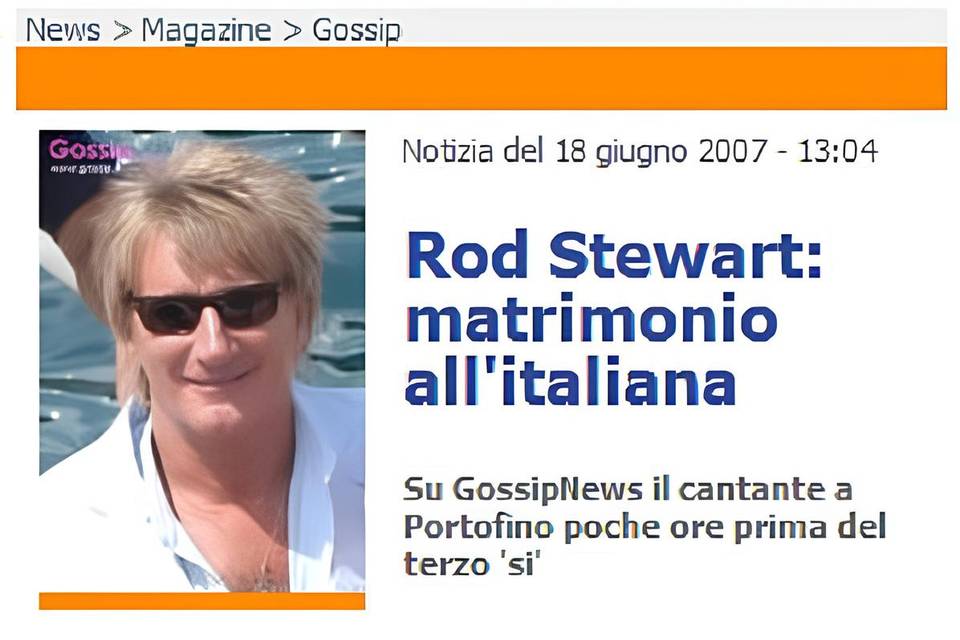 Matrimonio di Rod Steward