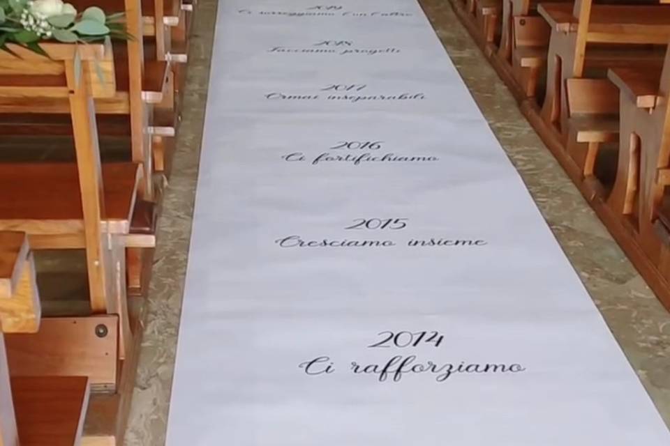 Tappeto nuziale personalizzato