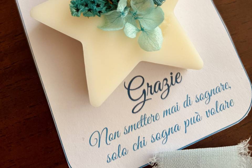 Segnaposto, stella in cera
