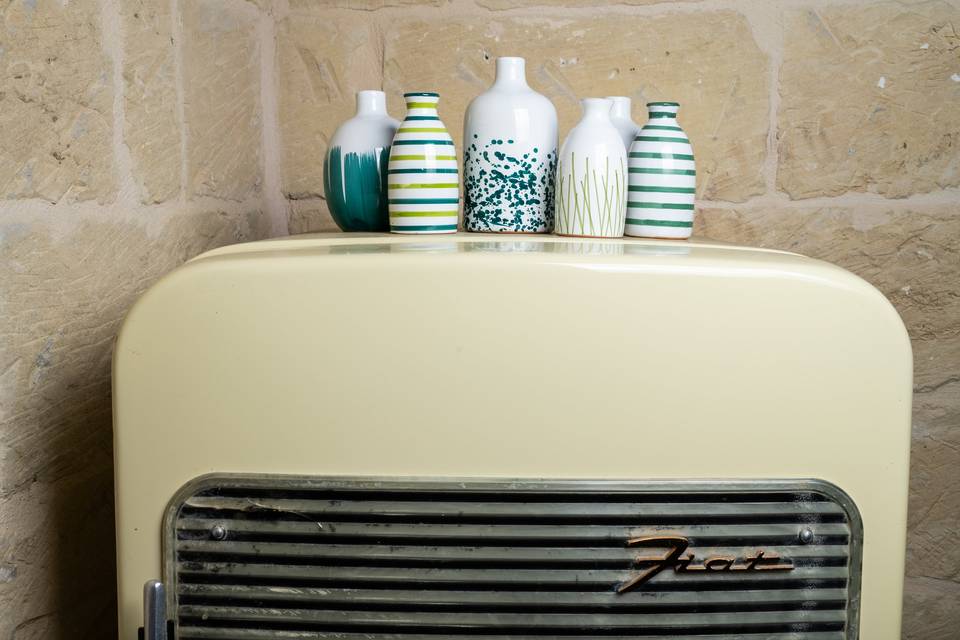 Detail_Bottiglie su Stufa Vintage