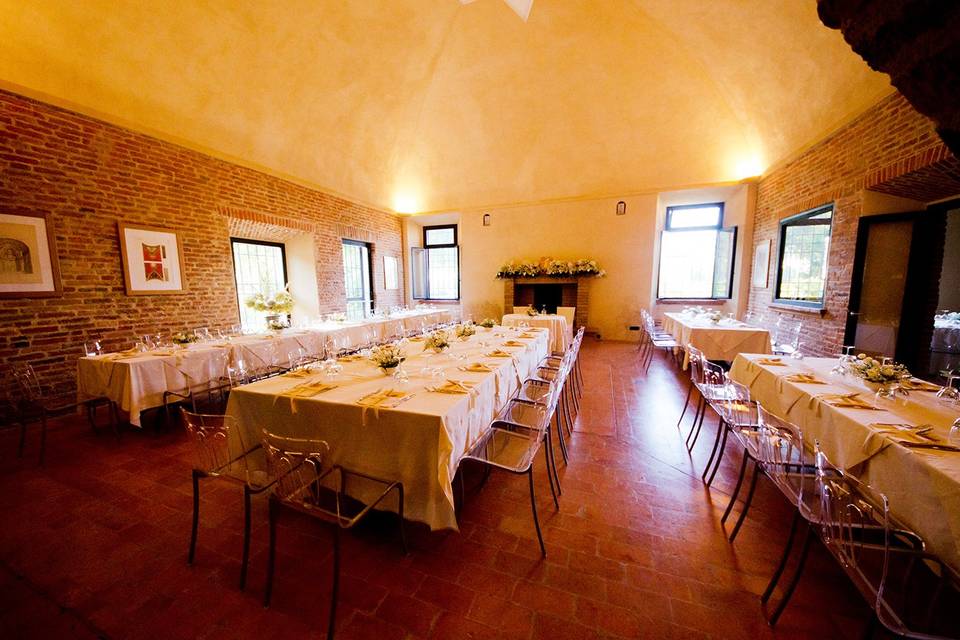 Sala allestita per matrimonio