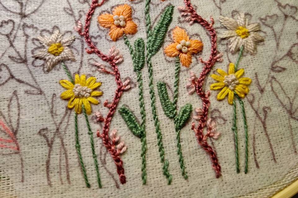 Portafedi dettagli floreali