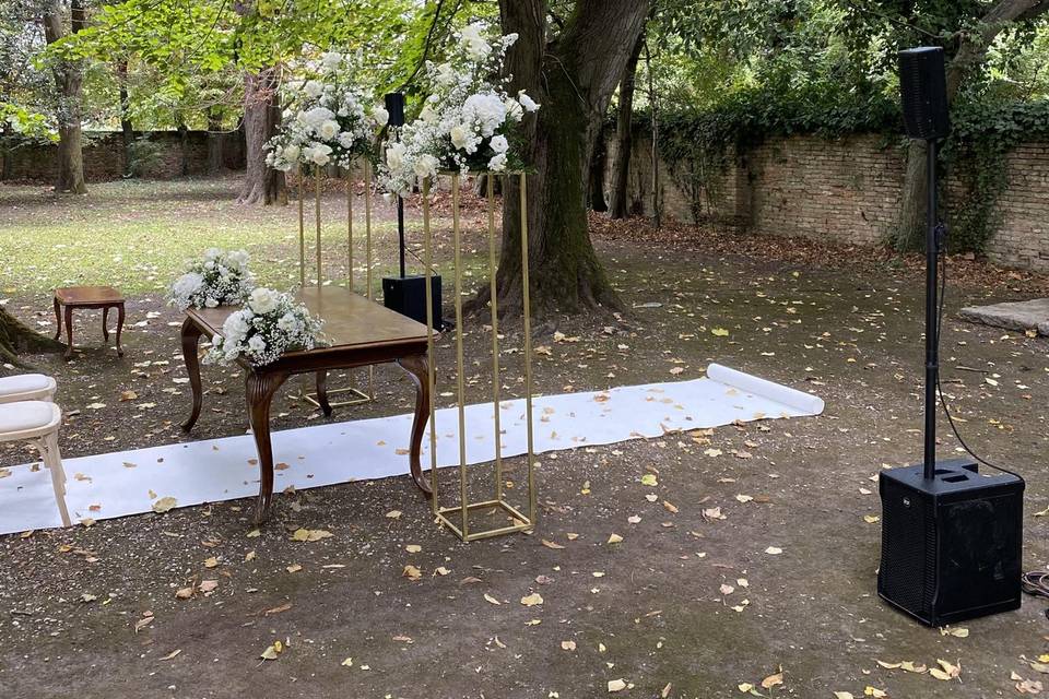 Audio per cerimonia nel parco