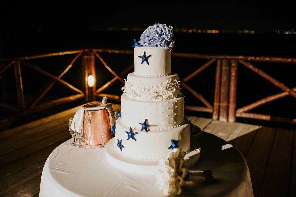 Marine wedding cake