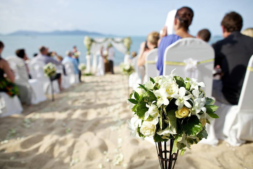 Beach wedding chair detail