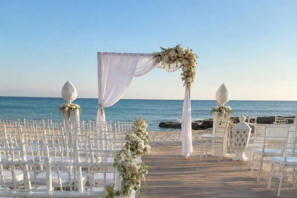 Allestimento rito civile mare