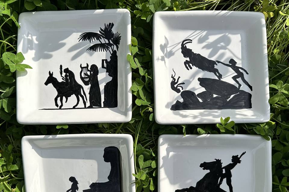 Lavoro in ceramica dipinta