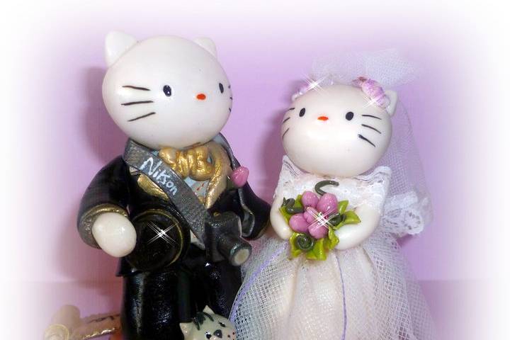 Cake topper personalizzato Hello Kitty: macchina fotografica e micetto!