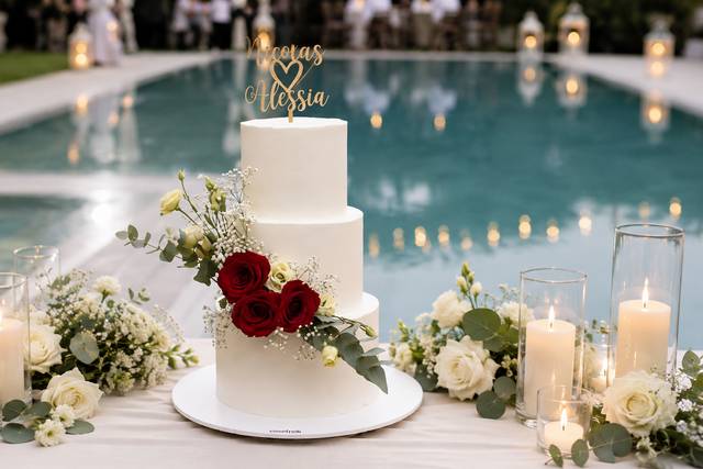 Torta matrimonio in piscina
