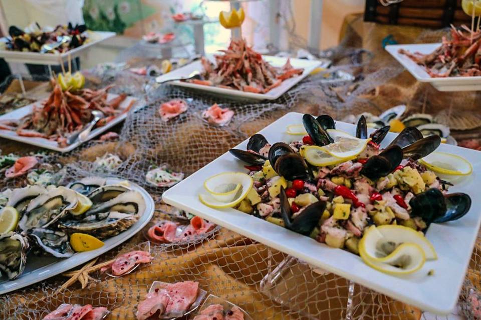 Prelibatezze di mare al buffet