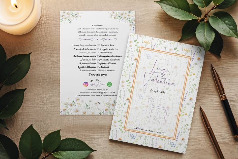 Libretto messa e card gioco