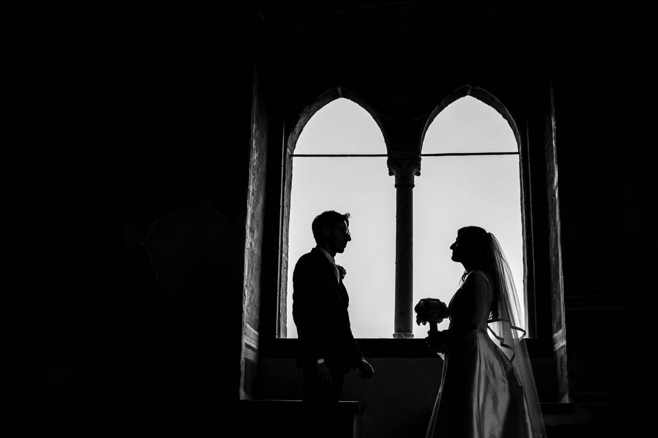 Silhouette in bianco e nero