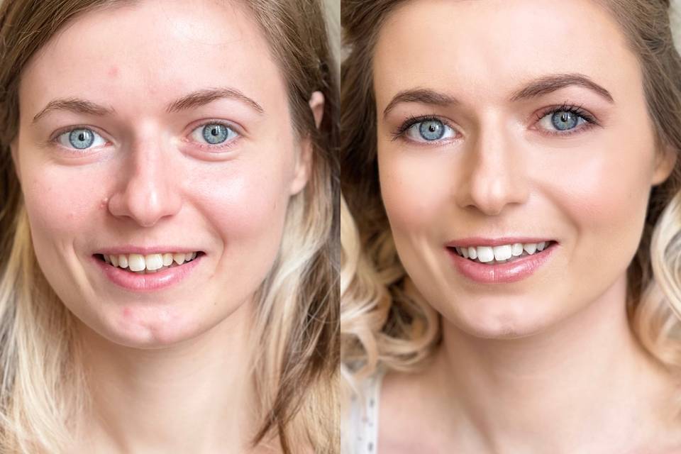 Prima e dopo trucco sposa