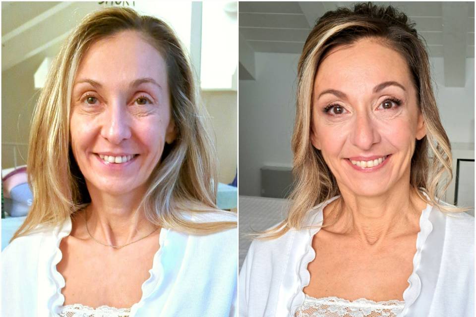 Prima e dopo makeup sposa