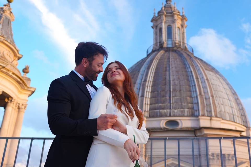 Saying “I do” above Rome’s sky