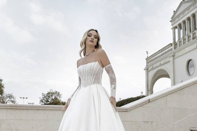 Un raffinato abito da sposa da