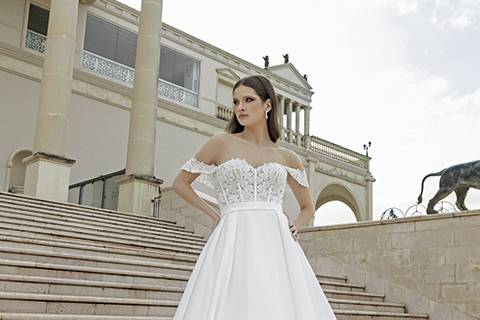 Un raffinato abito da sposa da
