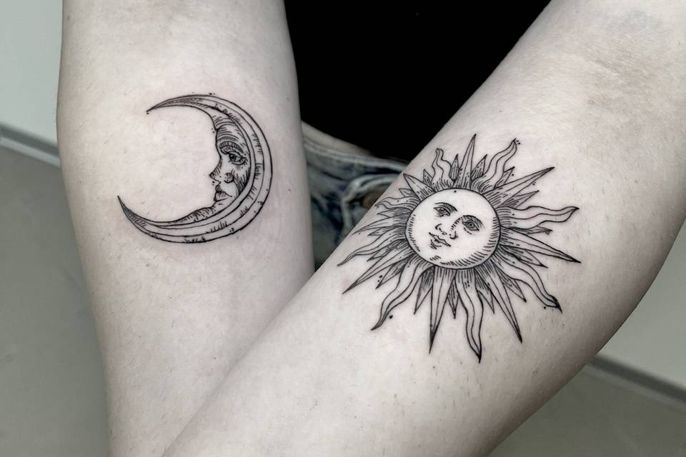 Moon and sun