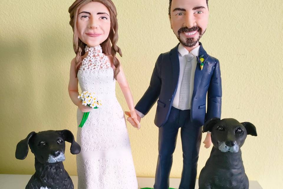 Cake Topper -sposi- cani