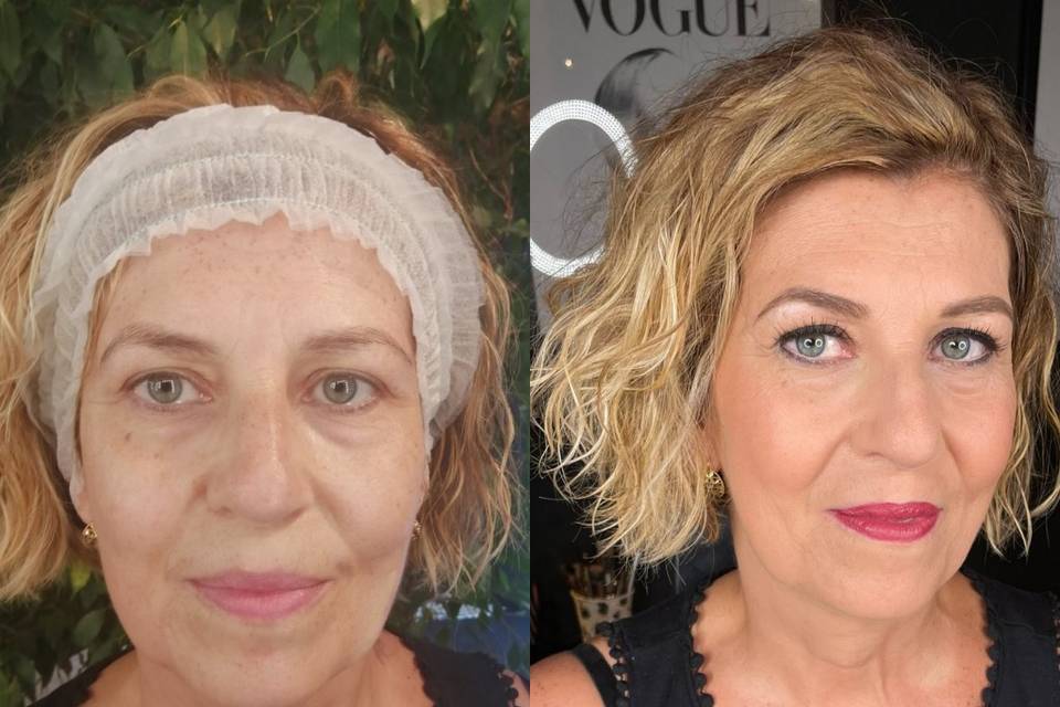 Prima e dopo Make-up anti-age