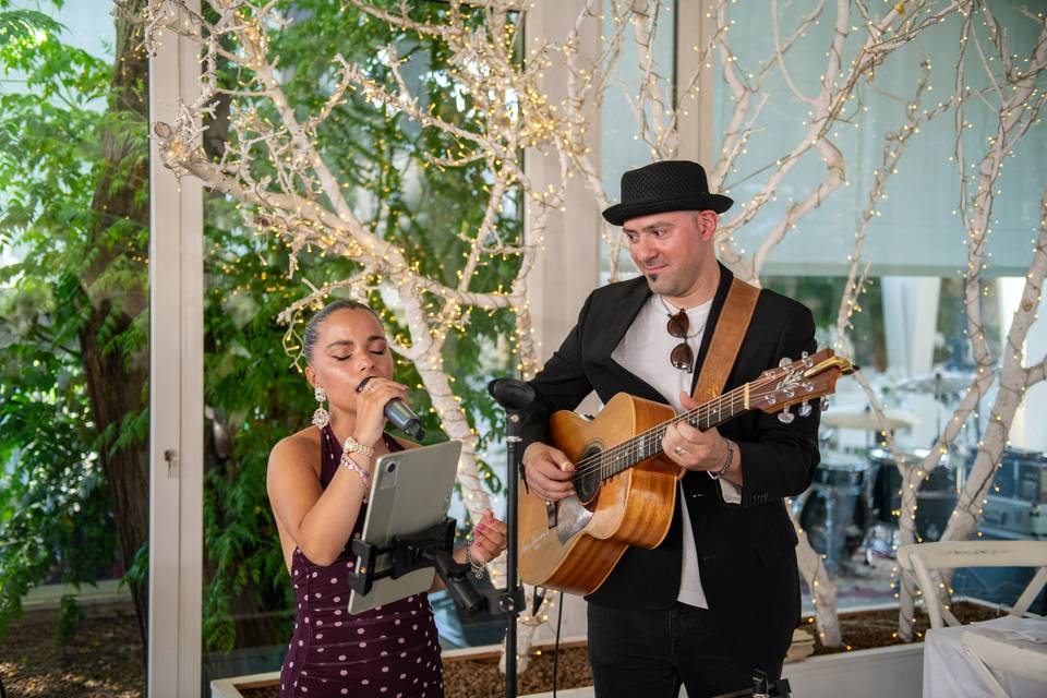 Cantante e chitarrista concerto