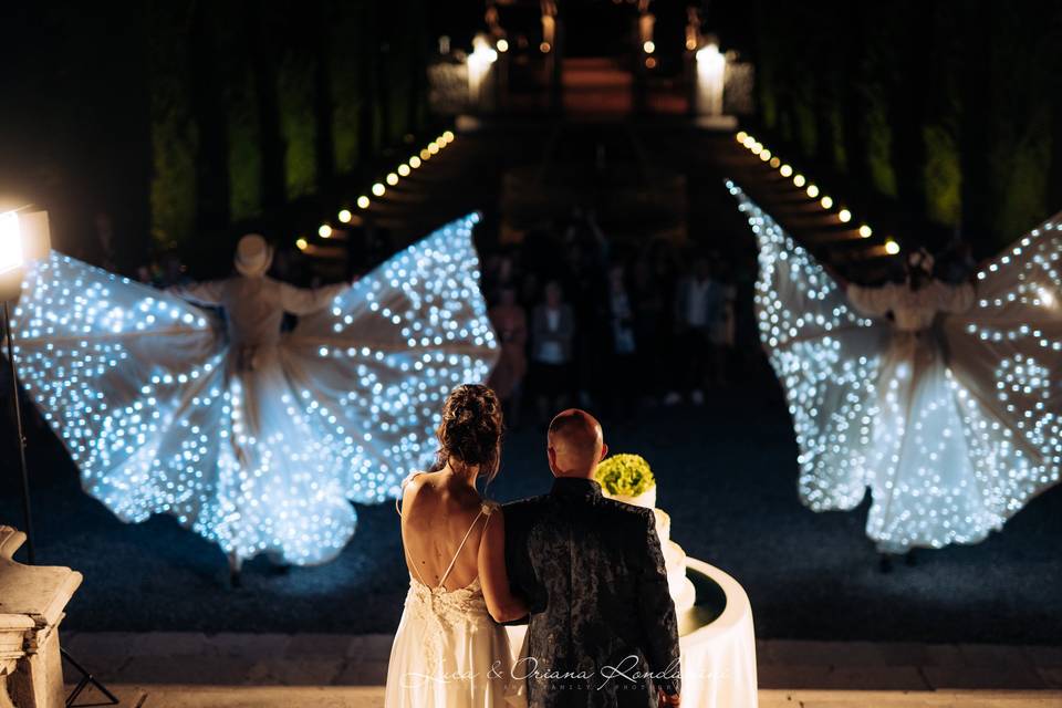 Farfalle luminose per matrimoni ed eventi