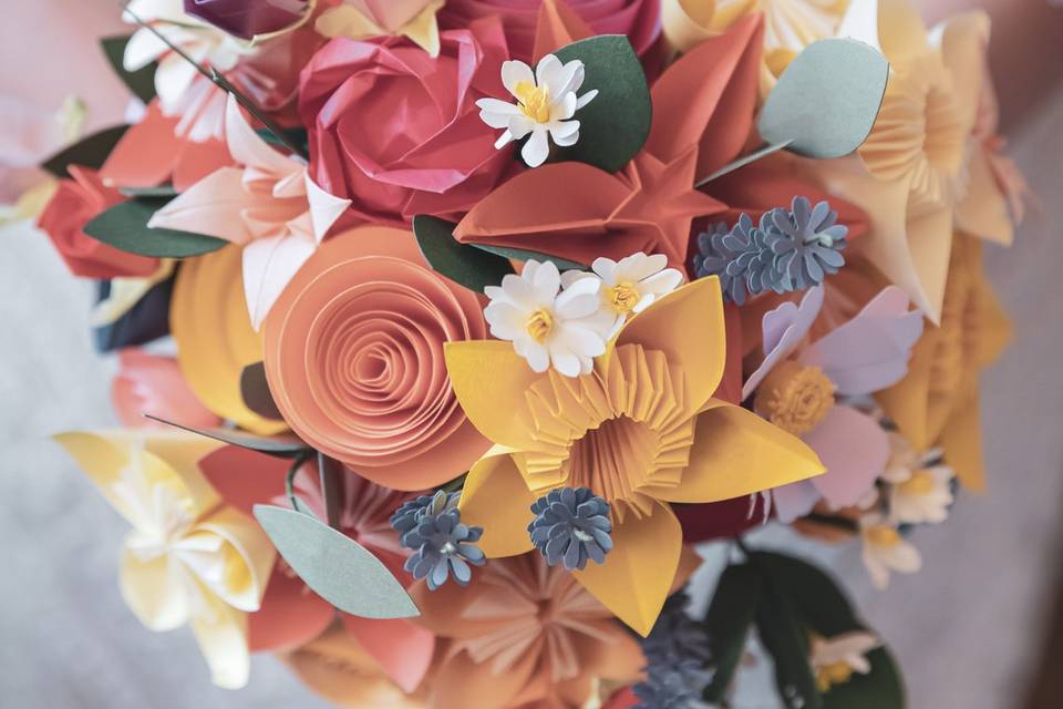 Bouquet in carta, origami
