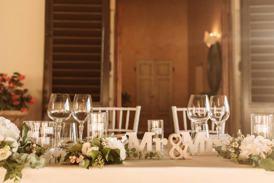 Mise en place matrimonio