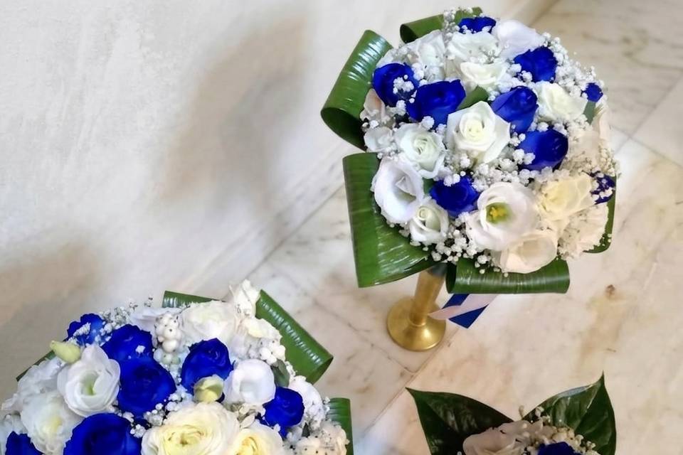 Bouquet bianco e blu