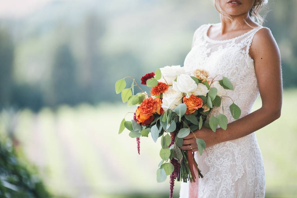 Bouquet spontaneo arancio