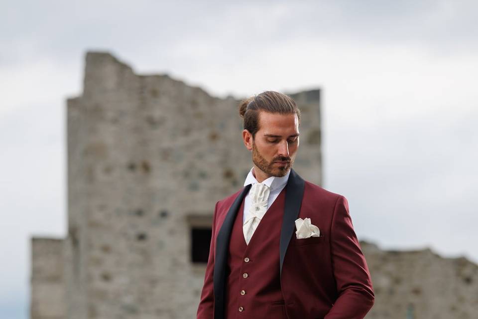 Completo uomo bordeaux