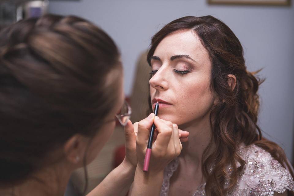 Trucco Sposa in toni rosa