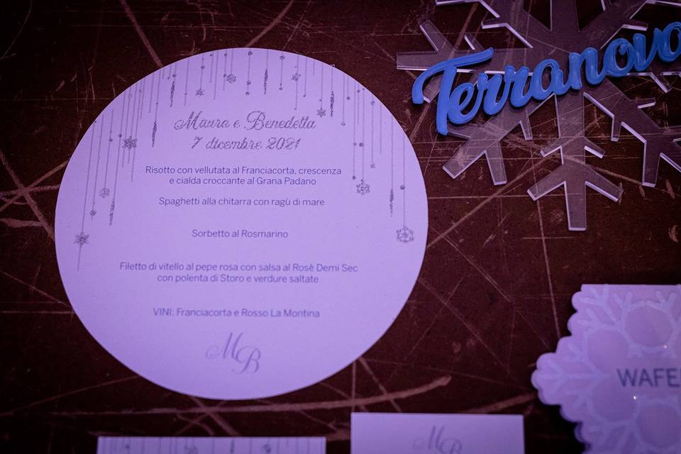 Menu matrimonio invernale