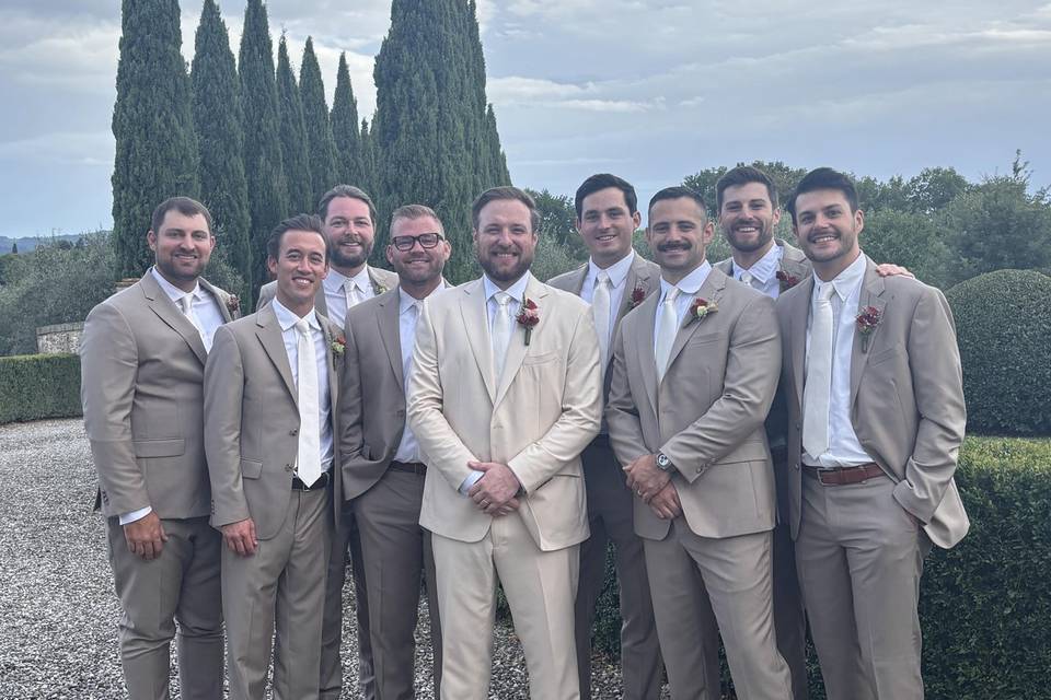 US groom & friends