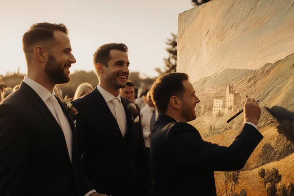Pittura su un muro nella locat