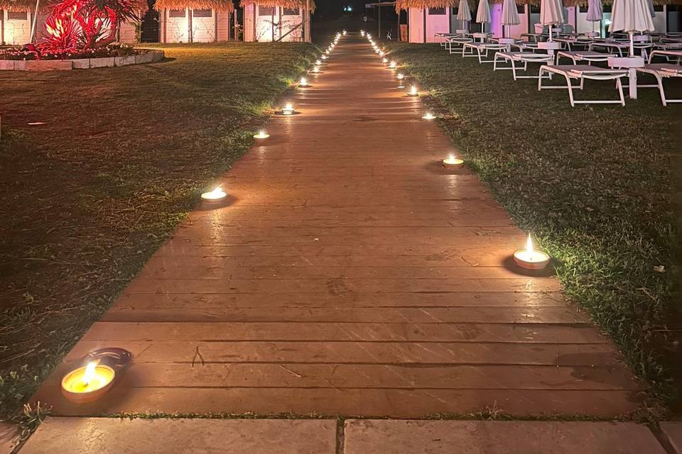 Garden beach by night