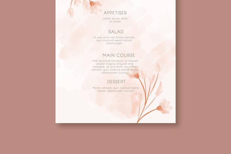 Menu cartaceo