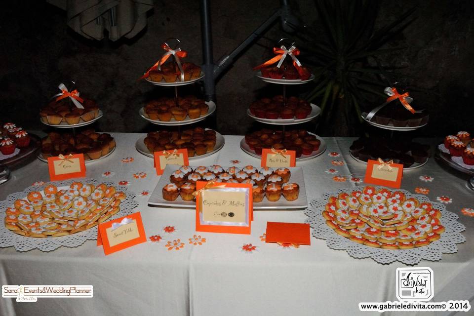 Sweet table in tema arancio