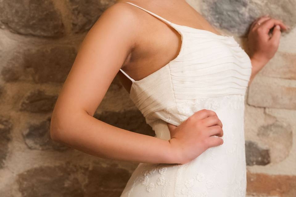 Abito da sposa in Seta e pizzo