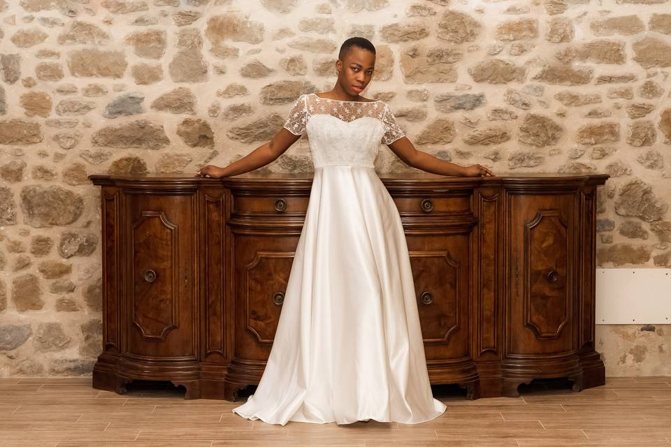 Abito da  sposa Raso di Seta