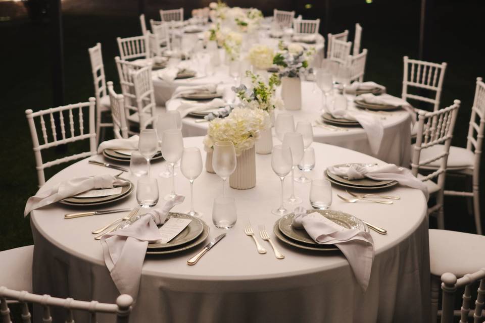 Centrotavola ceramiche bianche