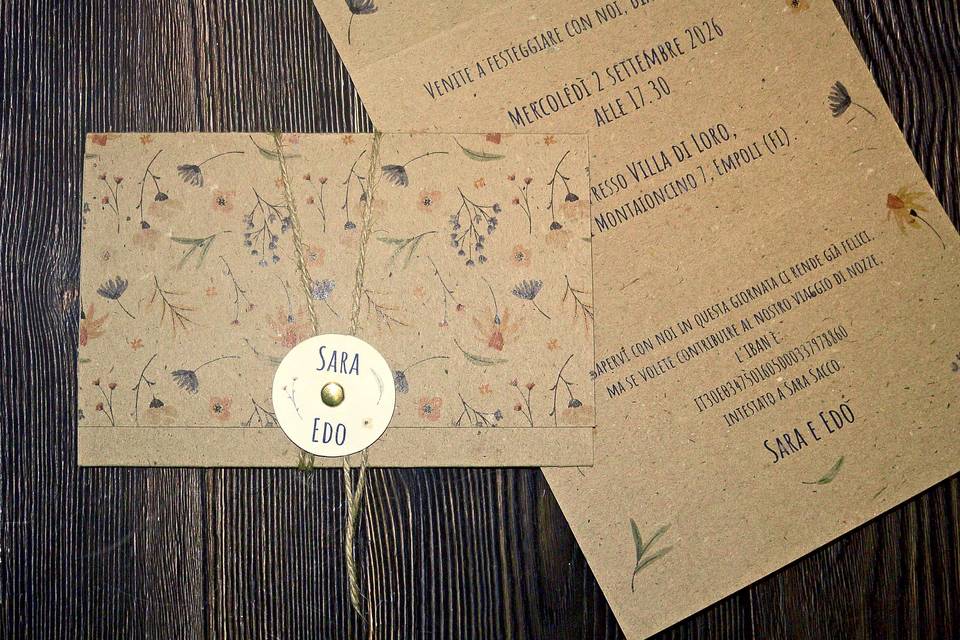 Pieghevole carta craft + spago