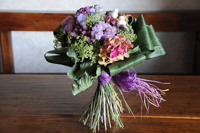 Bouquet con fiori stabilizzati