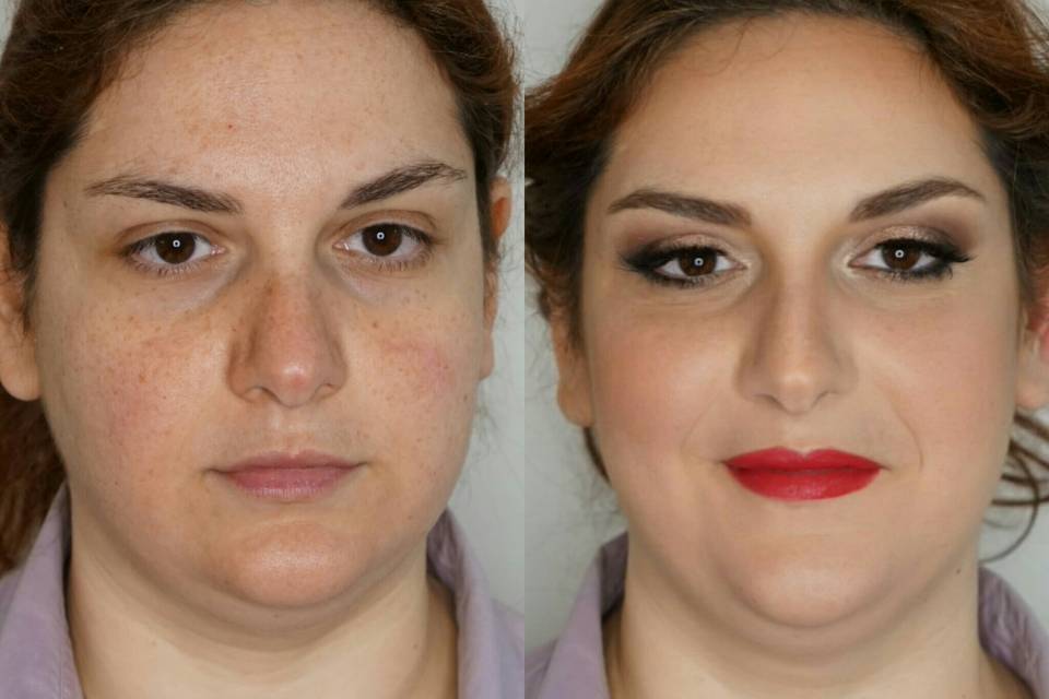 Trucco prima e dopo