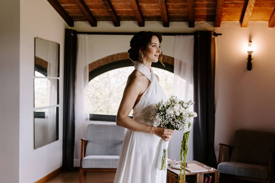 La sposa con bouquet