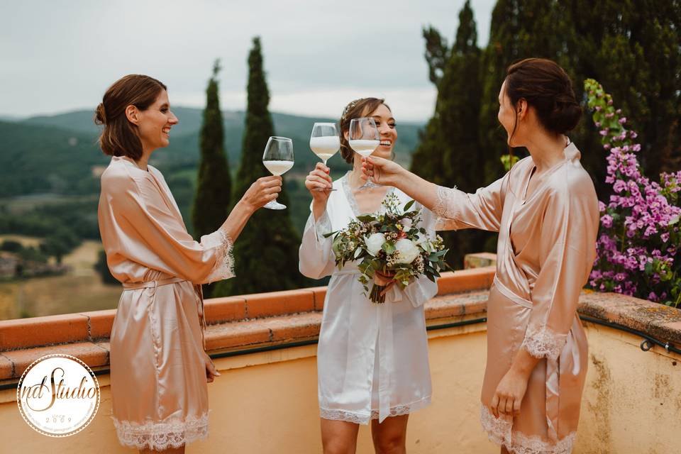 Bride getting ready