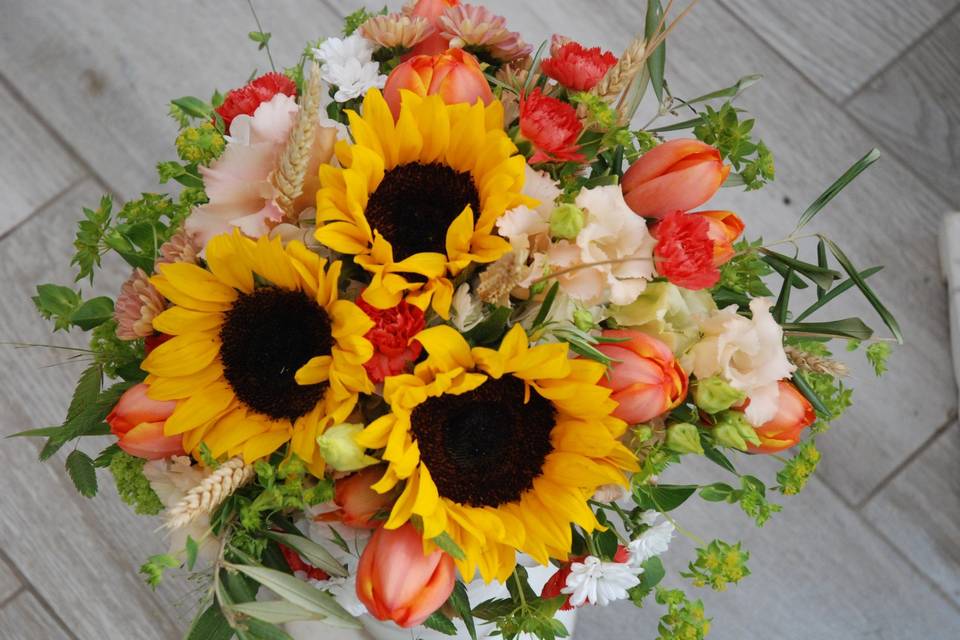 Bouquet sposa girasoli